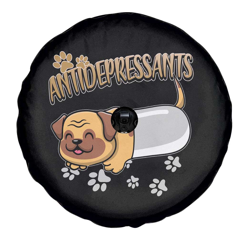 Mental Health Dog Lover Spare Tire Cover Antidepressants Dog Puppy Pill TS09 Print Your Wear