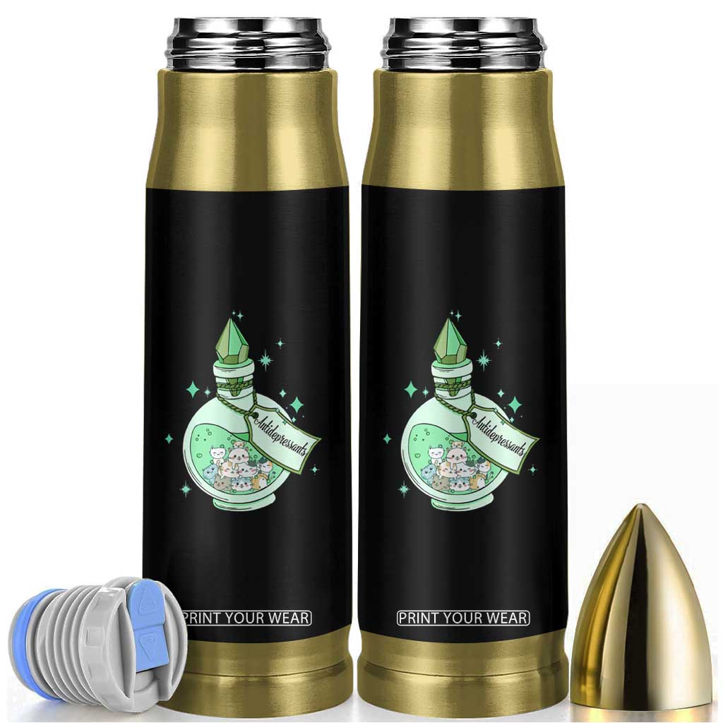 Mental Health Cat Lover Bullet Tumbler Antidepressants Cat Cute Pill TS09 Black Print Your Wear