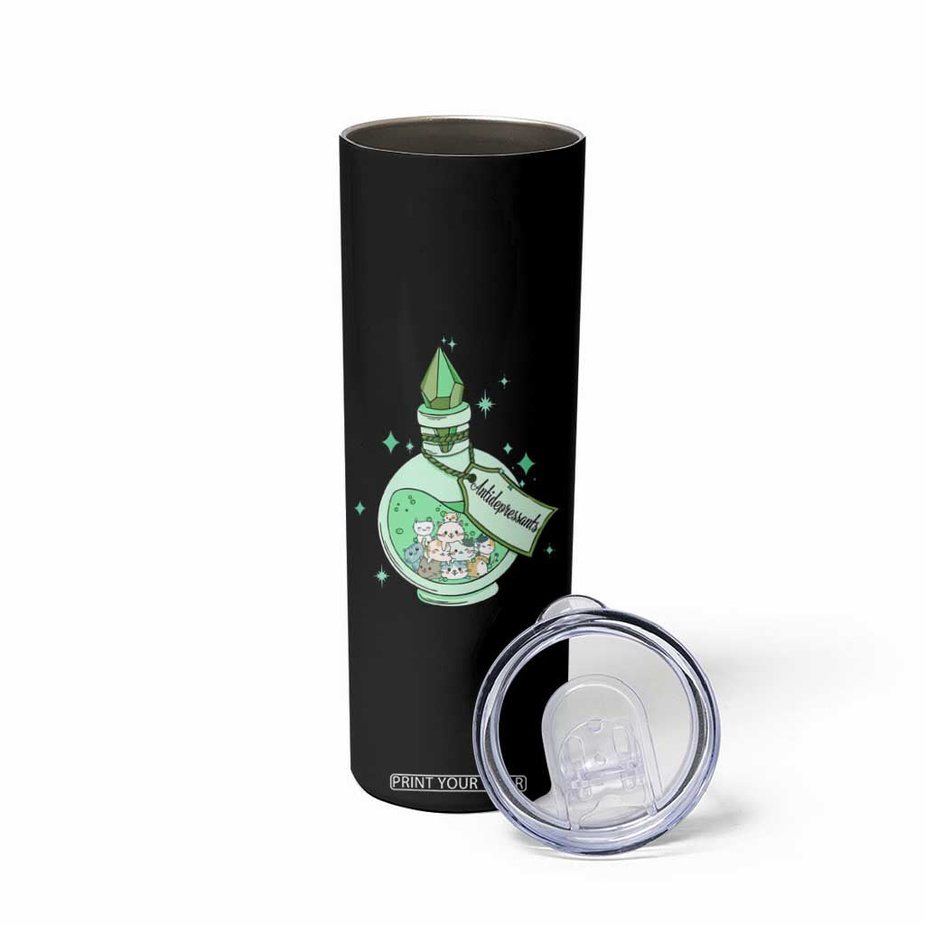 Mental Health Cat Lover Skinny Tumbler Antidepressants Cat Cute Pill TS09 Print Your Wear