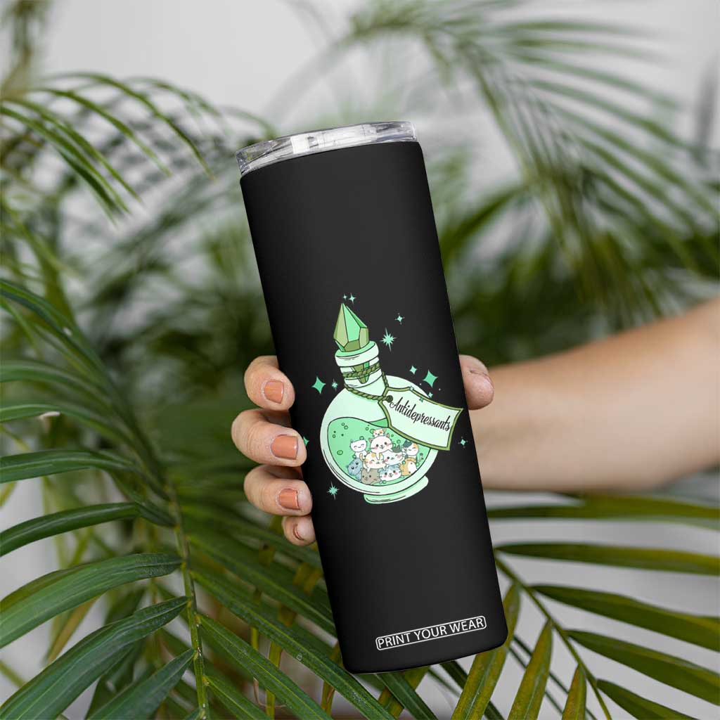 Mental Health Cat Lover Skinny Tumbler Antidepressants Cat Cute Pill TS09 Print Your Wear