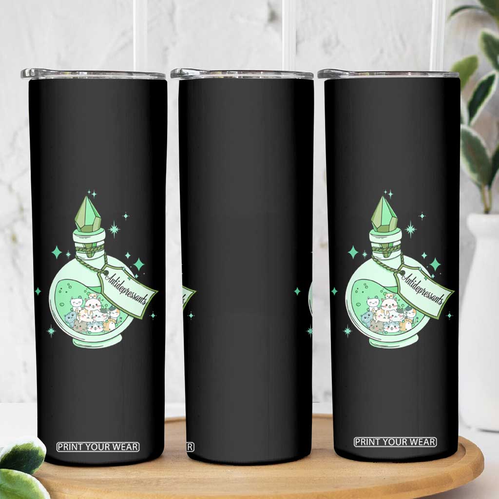 Mental Health Cat Lover Skinny Tumbler Antidepressants Cat Cute Pill TS09 Print Your Wear