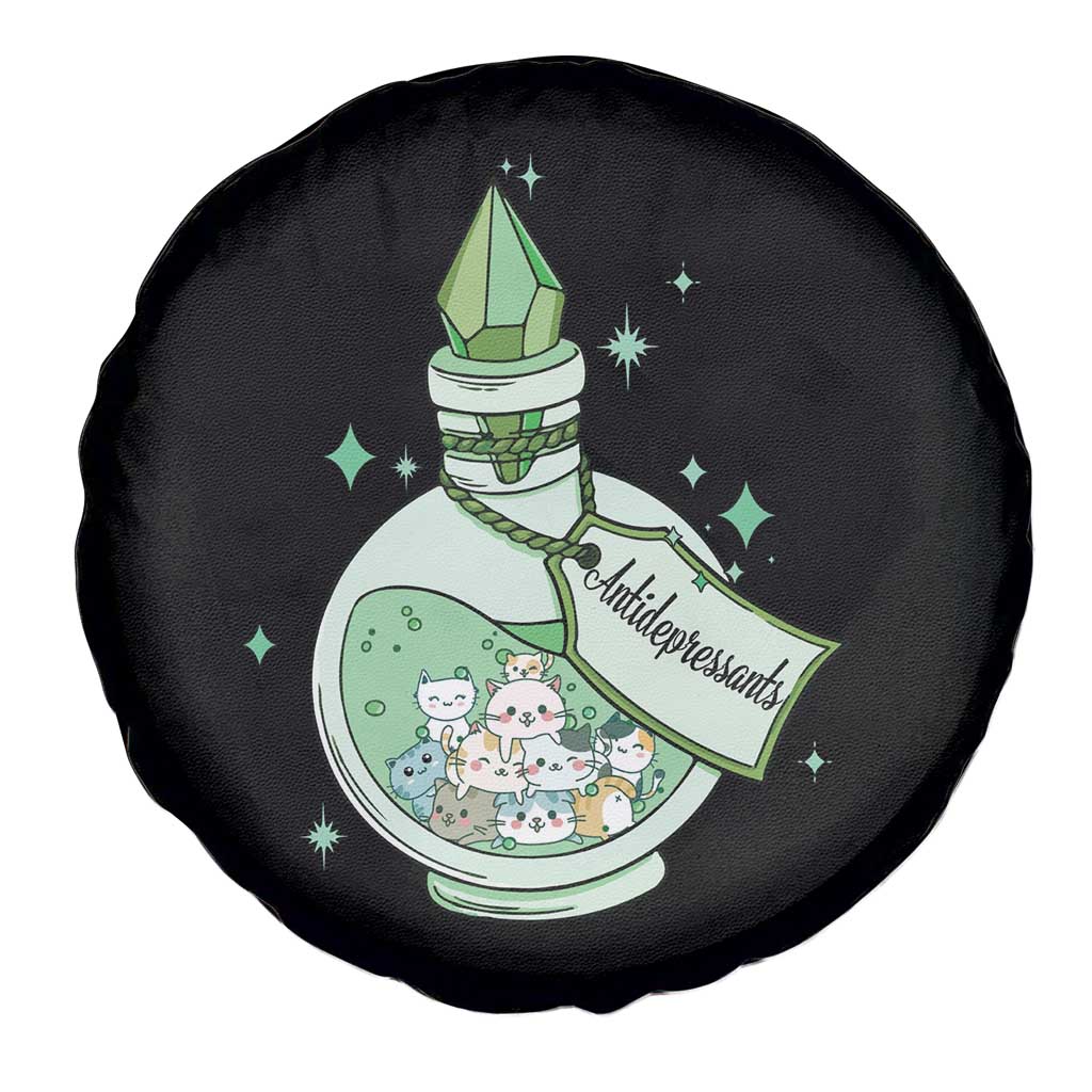 Mental Health Cat Lover Spare Tire Cover Antidepressants Cat Cute Pill TS09 Print Your Wear