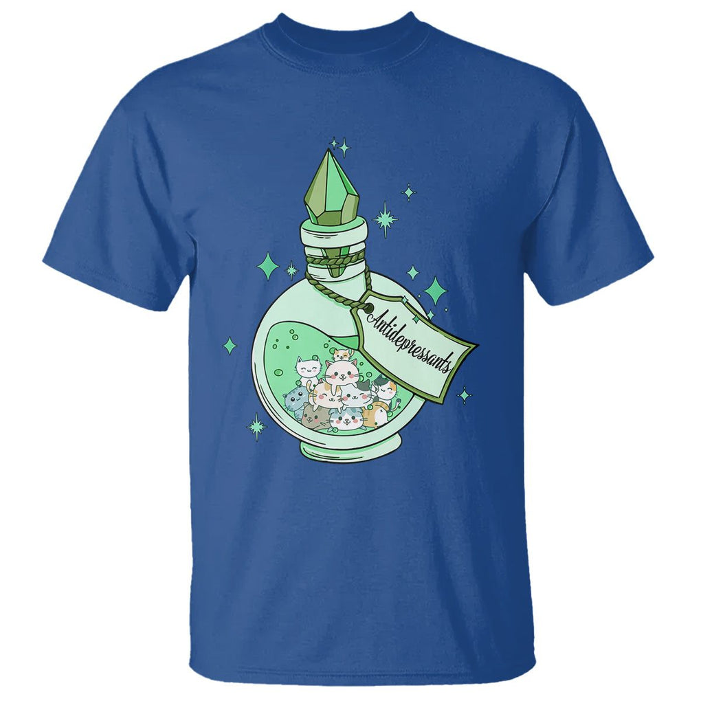 Mental Health Cat Lover T Shirt Antidepressants Cat Cute Pill TS09 Royal Blue Printyourwear