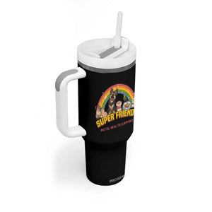 Mental Health Support Tumbler With Handle Super Friends Cute Animals Dog Cat Capybara Otter TS09 Print Your Wear