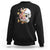 Mental Health Sweatshirt Good Energy Is Contagious Skull Flowers TS09 Black Printyourwear