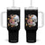 Mental Health Tumbler With Handle Good Energy Is Contagious Skull Flowers TS09 One Size: 40 oz Black Print Your Wear