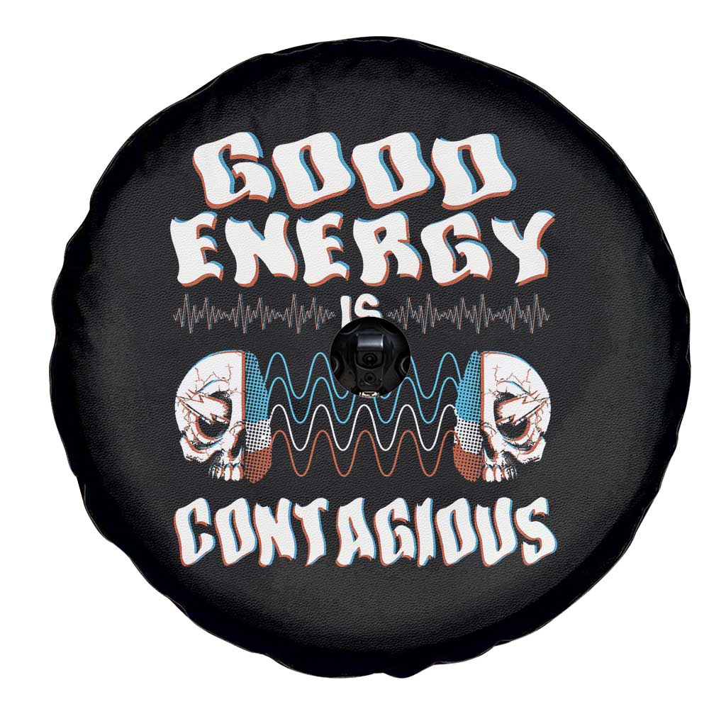 Mental Health Spare Tire Cover Good Energy Is Contagious Skull TS09 Print Your Wear