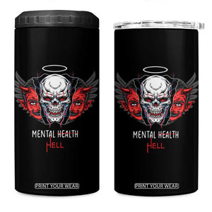 Mental Health Hell Satan Skull 4 in 1 Can Cooler Tumbler TS09 One Size: 16 oz Black Print Your Wear