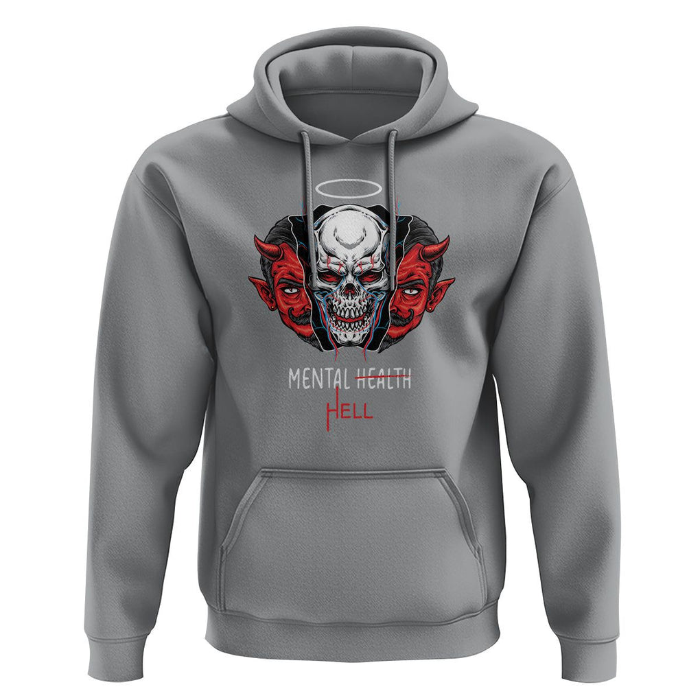 Mental Health Hell Satan Skull Hoodie TS09 Sport Gray Printyourwear