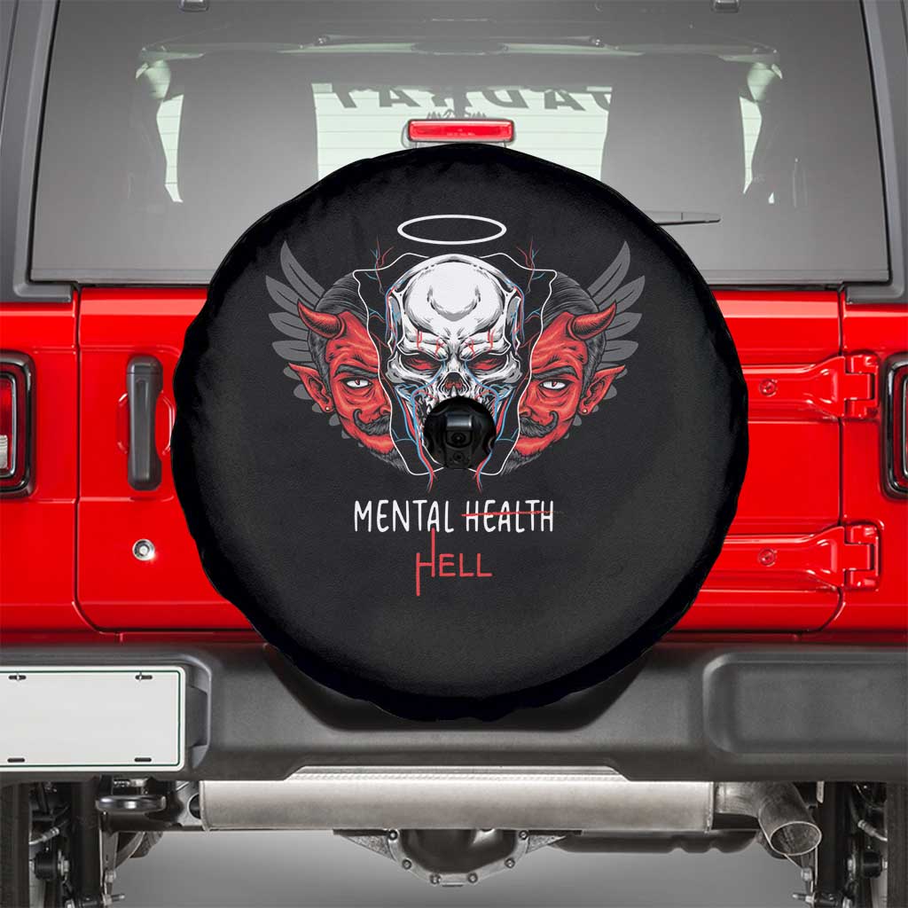 Mental Health Hell Satan Skull Spare Tire Cover TS09 Black Print Your Wear