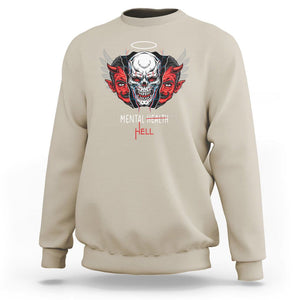 Mental Health Hell Satan Skull Sweatshirt TS09 Sand Printyourwear