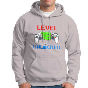 Gamer Birthday Hoodie Day Of Birth Level 18 Unlocked Video Game TS09 Ice Gray Print Your Wear