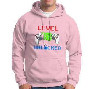 Gamer Birthday Hoodie Day Of Birth Level 18 Unlocked Video Game TS09 Light Pink Print Your Wear
