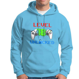 Gamer Birthday Hoodie Day Of Birth Level 18 Unlocked Video Game TS09 Sky Print Your Wear