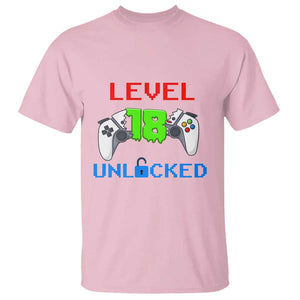Gamer Birthday T Shirt Day Of Birth Level 18 Unlocked Video Game TS09 Light Pink Print Your Wear