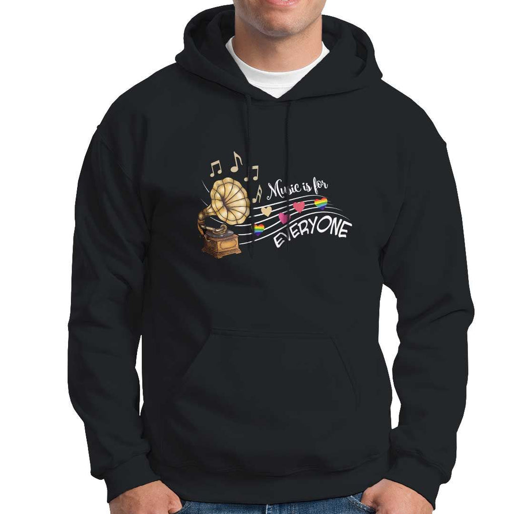Music Lover Teacher Hoodie Music Is For Everyone TS09 Black Print Your Wear