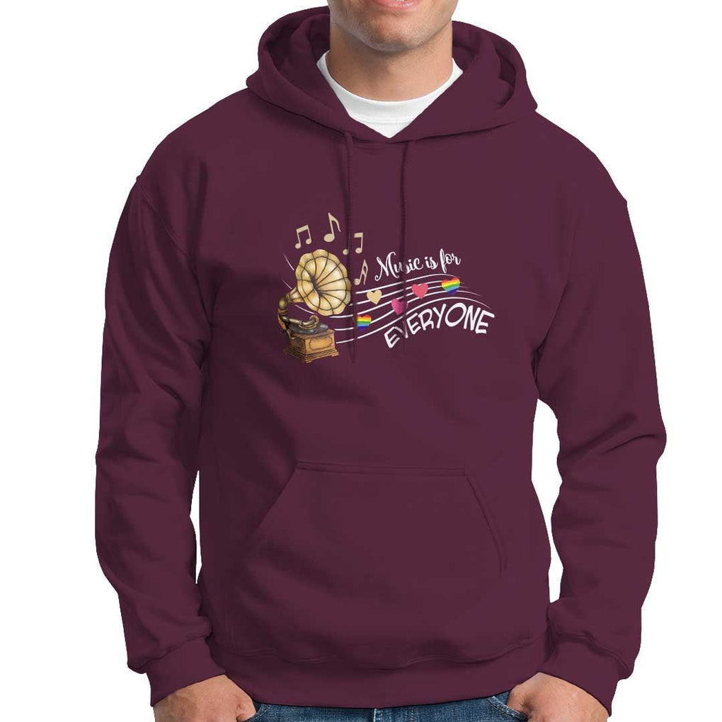 Music Lover Teacher Hoodie Music Is For Everyone TS09 Maroon Print Your Wear