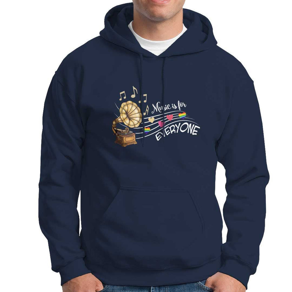 Music Lover Teacher Hoodie Music Is For Everyone TS09 Navy Print Your Wear