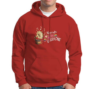 Music Lover Teacher Hoodie Music Is For Everyone TS09 Red Print Your Wear