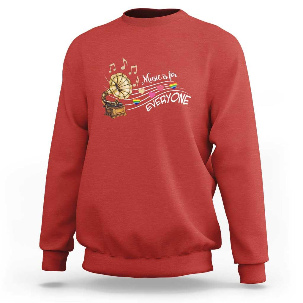 Music Lover Teacher Sweatshirt Music Is For Everyone TS09 Red Print Your Wear