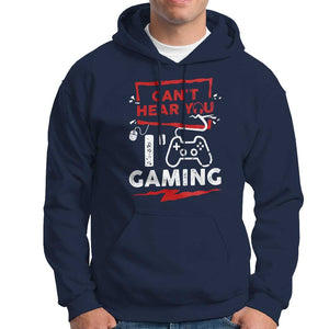 Gamer Hoodie Can't Hear You I'm Gaming TS09 Navy Print Your Wear