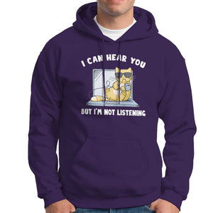 Cat Lover Hoodie I Can Hear You But I'm Not Listening TS09 Purple Print Your Wear