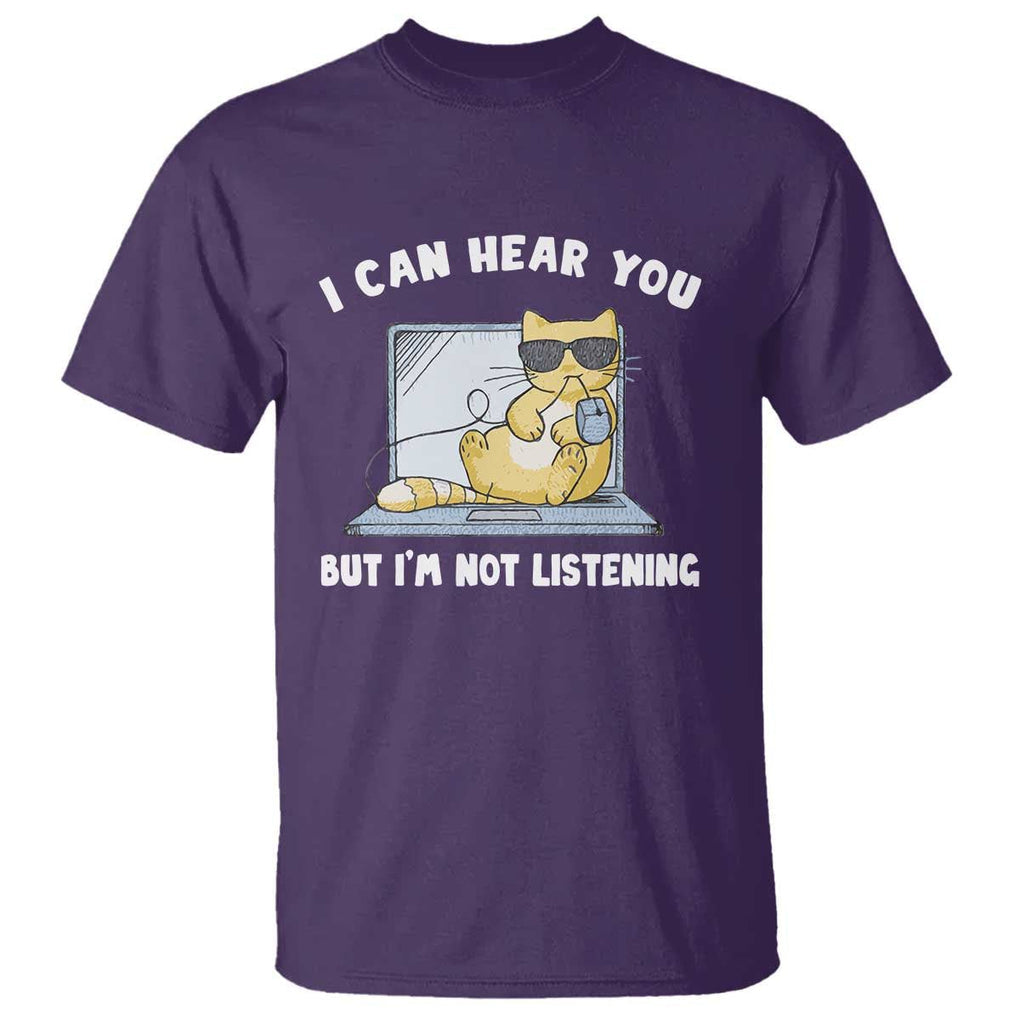 Cat Lover T Shirt I Can Hear You But I'm Not Listening TS09 Purple Print Your Wear