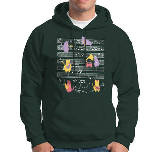 Cat Lover Hoodie Cat Playing Musical Instrument TS09 Dark Forest Green Print Your Wear