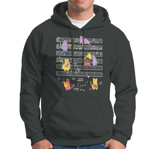 Cat Lover Hoodie Cat Playing Musical Instrument TS09 Dark Heather Print Your Wear