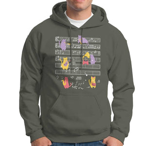 Cat Lover Hoodie Cat Playing Musical Instrument TS09 Military Green Print Your Wear