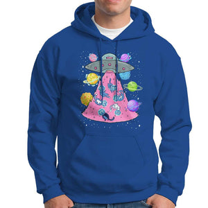 Cat Lover Hoodie UFO Catches Cat Into Space TS09 Royal Blue Print Your Wear