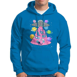 Cat Lover Hoodie UFO Catches Cat Into Space TS09 Sapphire Print Your Wear