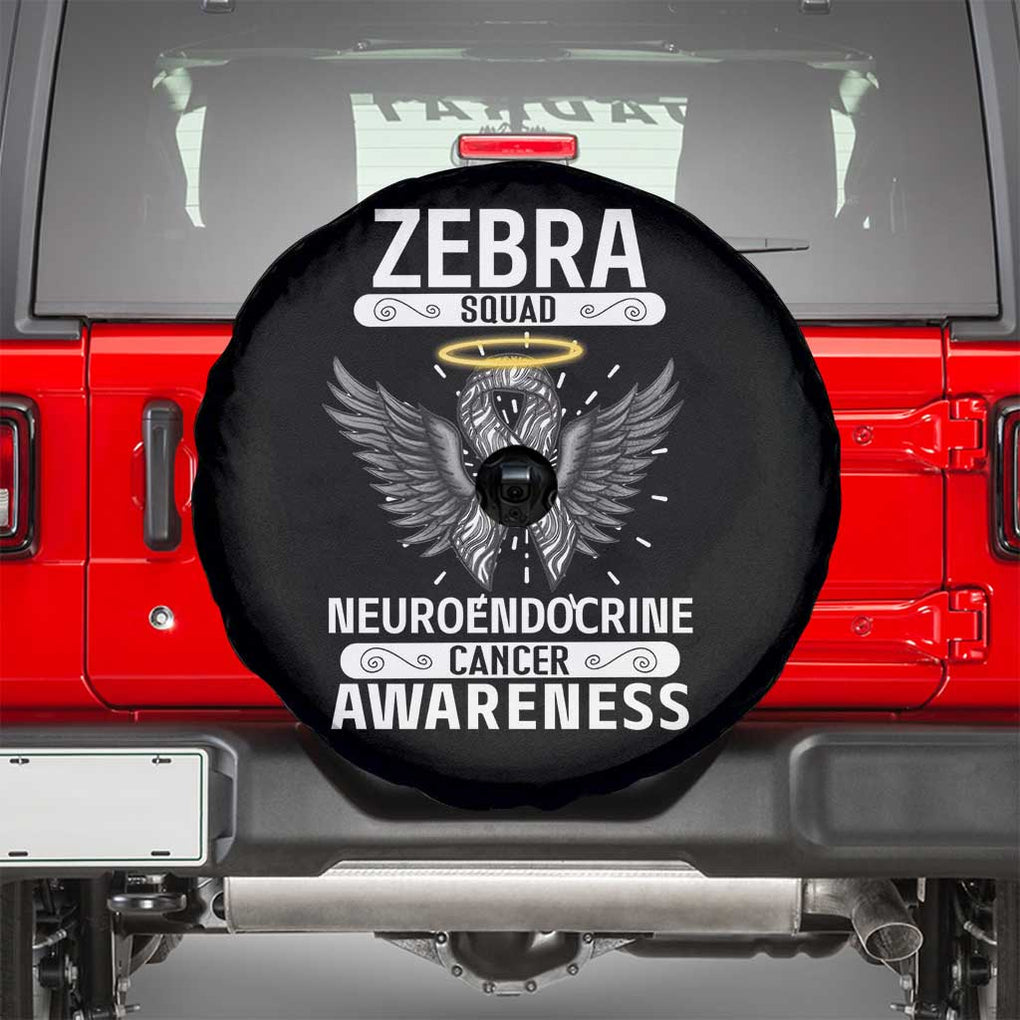 Zebra Squad Neuroendocrine Cancer Awareness Spare Tire Cover TS09 Black Print Your Wear