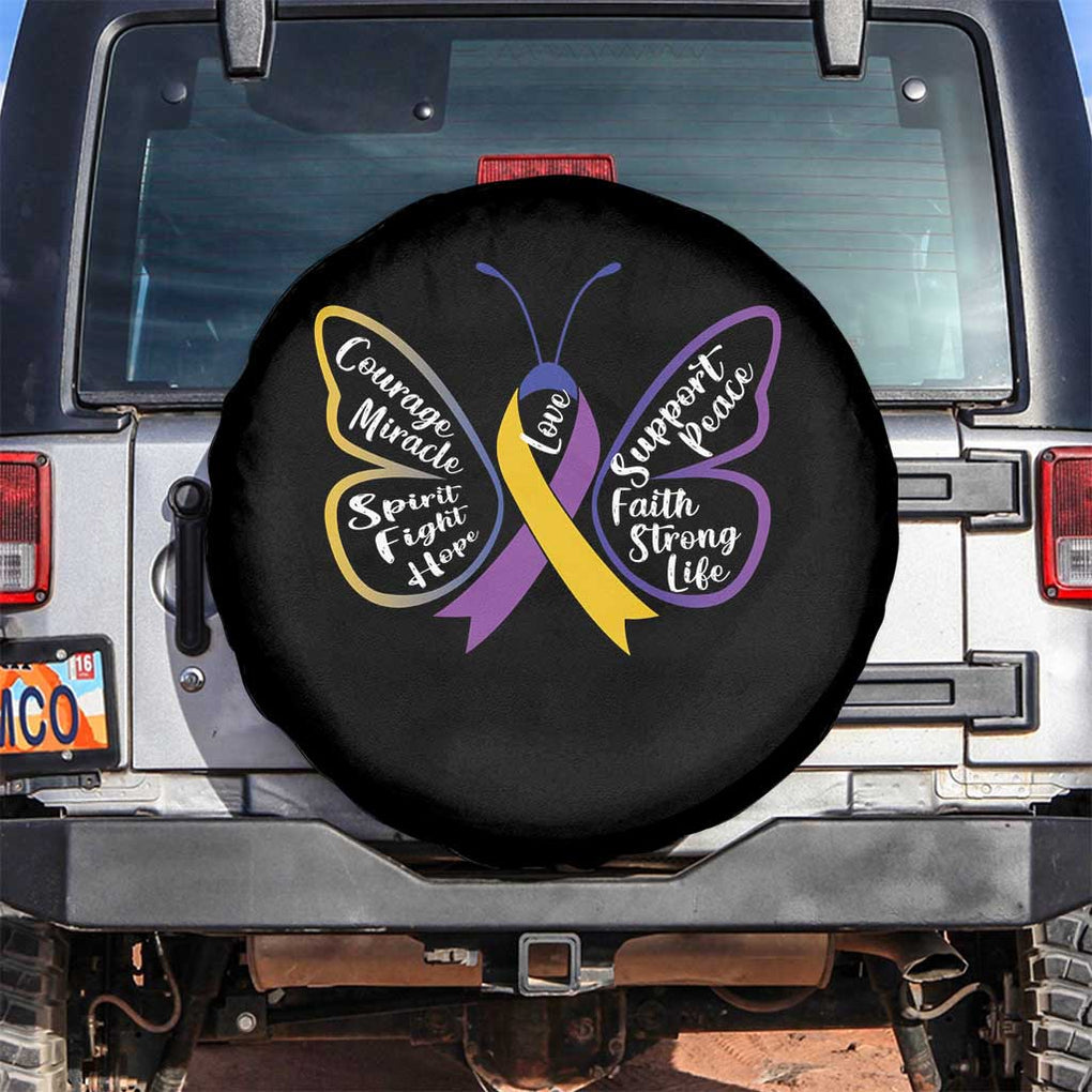 Fight Bladder Health And Cancer Awareness Butterfly Spare Tire Cover TS09 No hole Black Print Your Wear