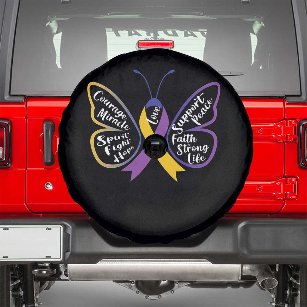 Fight Bladder Health And Cancer Awareness Butterfly Spare Tire Cover TS09 Black Print Your Wear