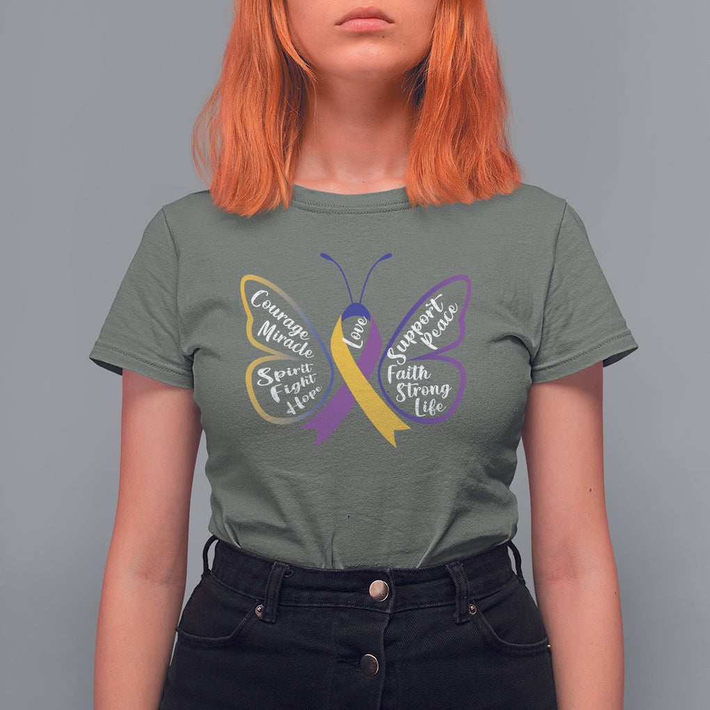 Fight Bladder Health And Cancer Awareness Butterfly T Shirt For Women TS09 Military Green Printyourwear
