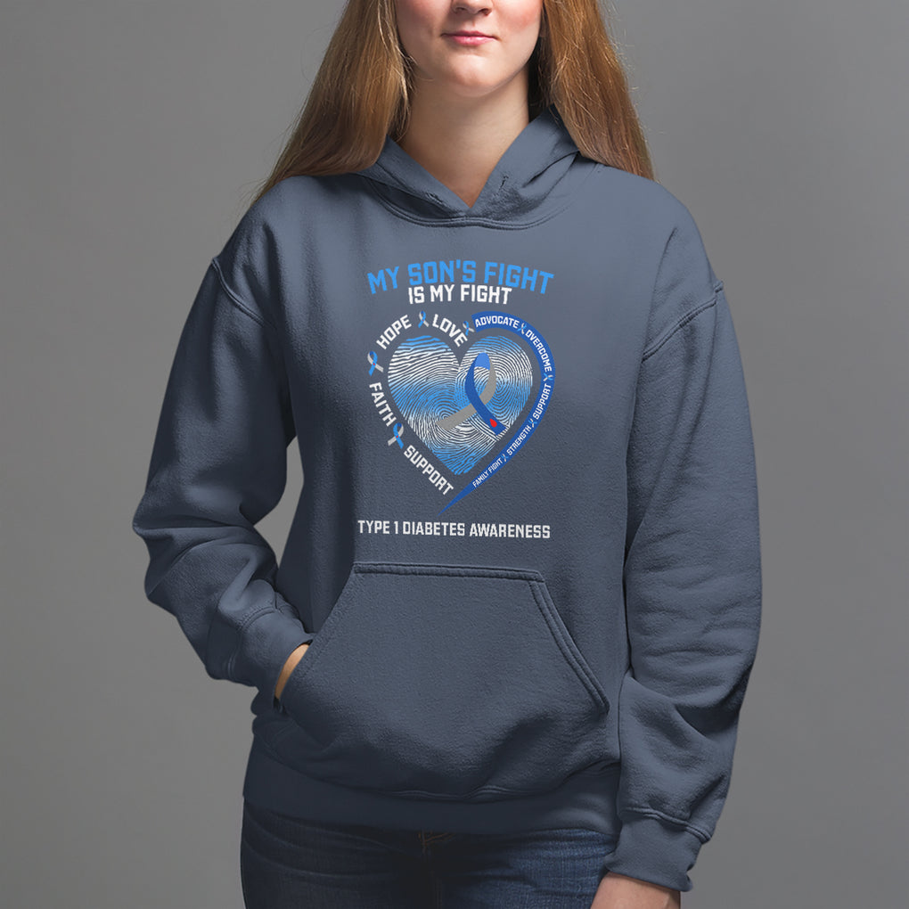 My Son's Fight Is My Fight Type 1 Diabetes Awareness Hoodie TS09 Navy Printyourwear