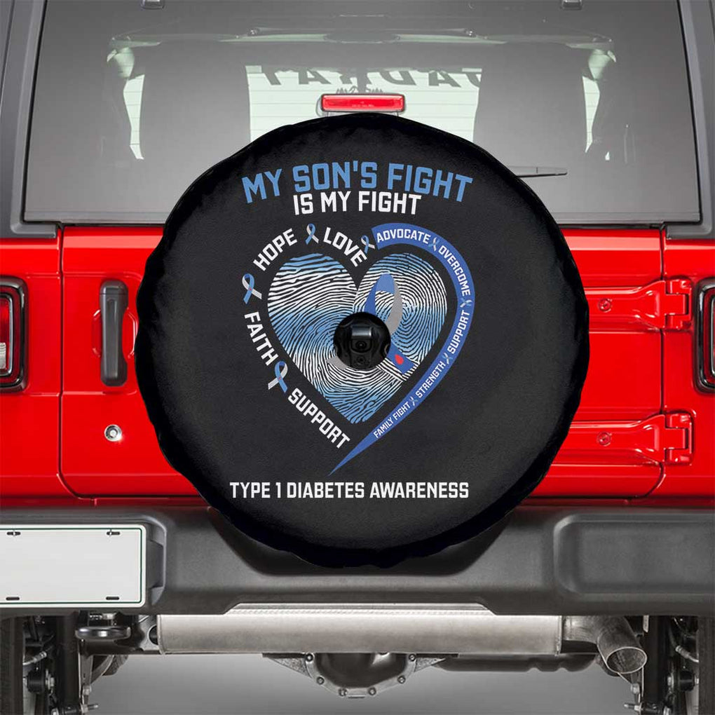 My Son's Fight Is My Fight Type 1 Diabetes Awareness Spare Tire Cover TS09 Black Print Your Wear