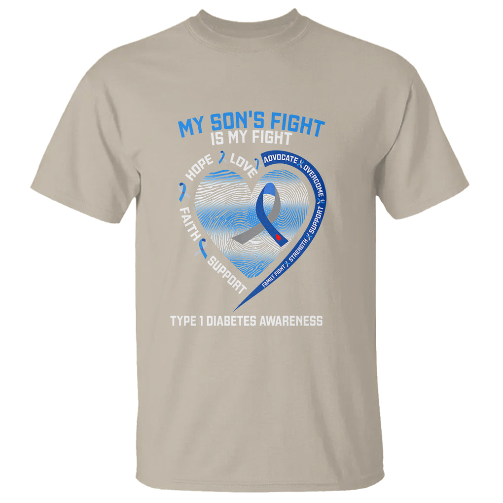 My Son's Fight Is My Fight Type 1 Diabetes Awareness T Shirt TS09 Sand Printyourwear
