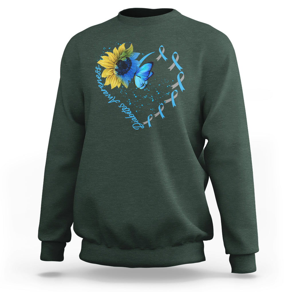 Diabetes Sunflower Shirt Type 1 Sweatshirt TS09 Dark Forest Green Printyourwear
