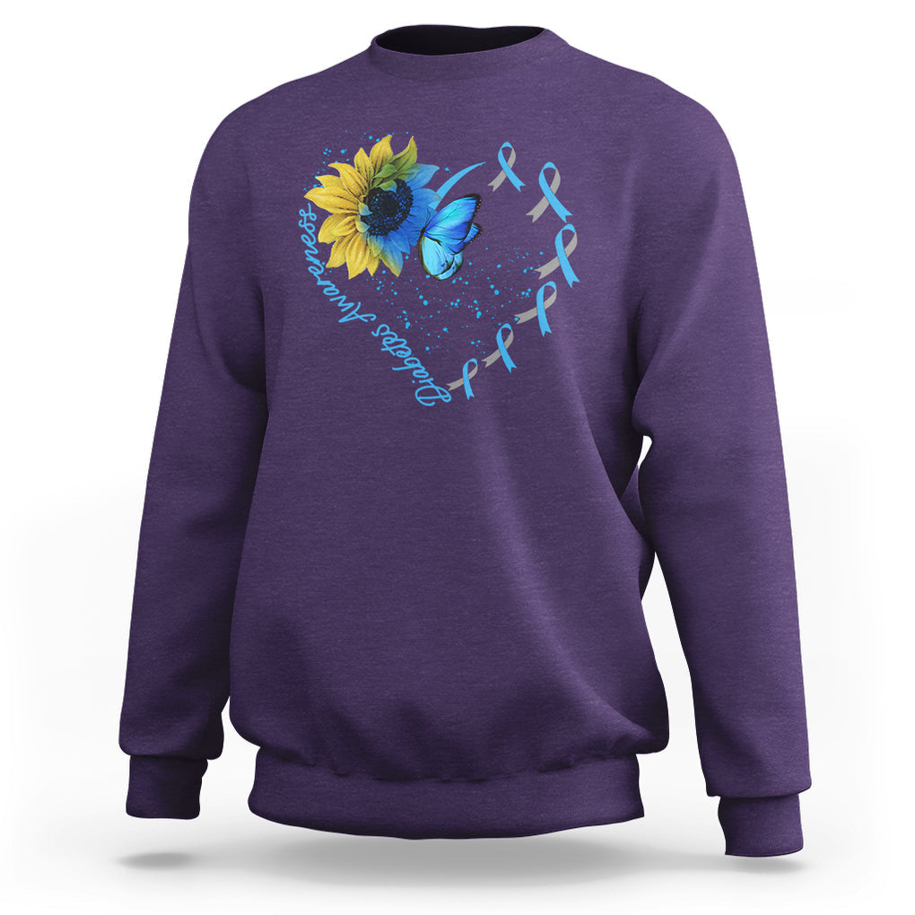 Diabetes Sunflower Shirt Type 1 Sweatshirt TS09 Purple Printyourwear
