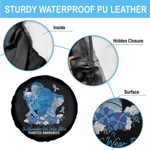 In November We Wear Cute Blue Elephant Diabetes Awareness Spare Tire Cover TS09 Print Your Wear