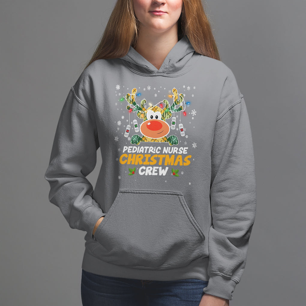 Pediatric Nurse Christmas Crew Cute Reindeer Light Hoodie TS09 Printyourwear