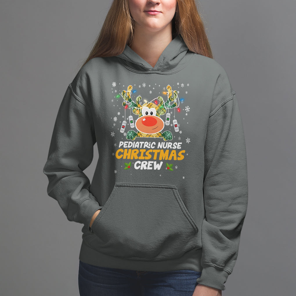 Pediatric Nurse Christmas Crew Cute Reindeer Light Hoodie TS09 Printyourwear