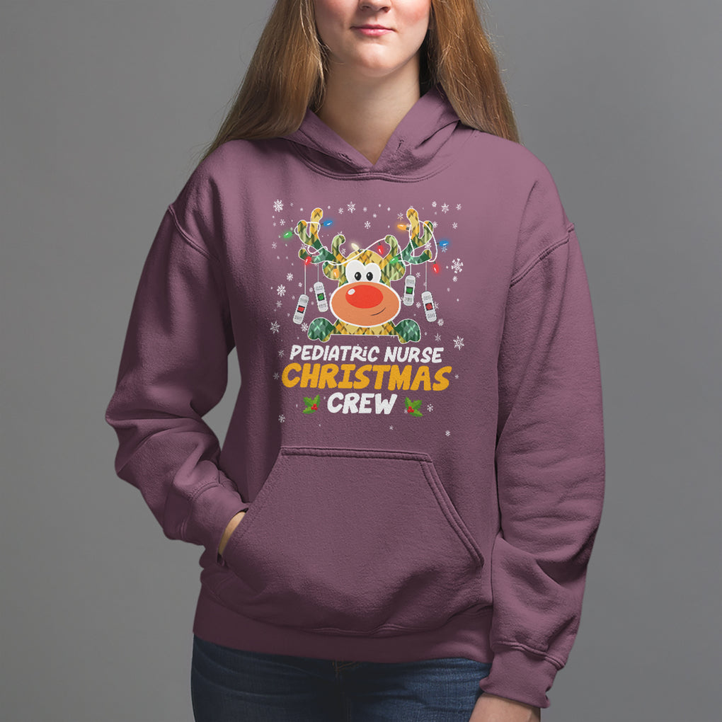 Pediatric Nurse Christmas Crew Cute Reindeer Light Hoodie TS09 Printyourwear