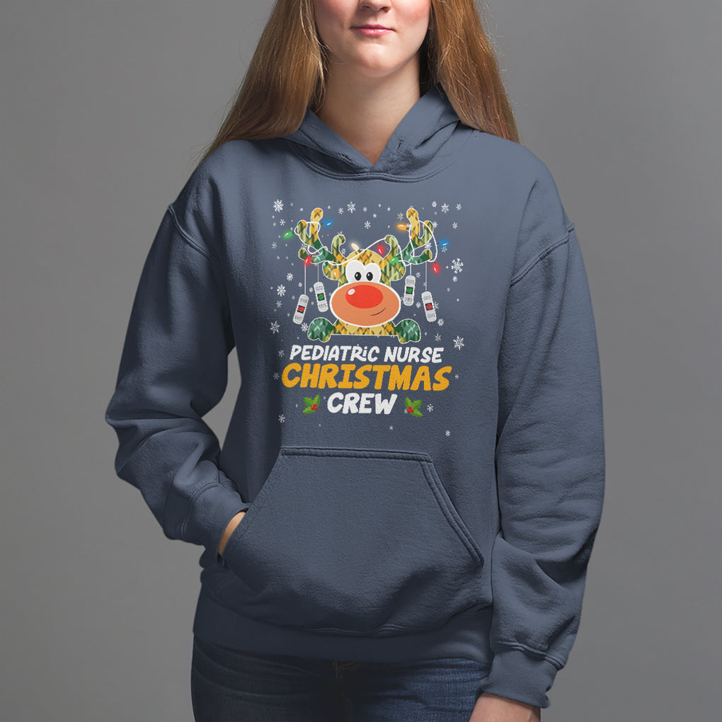 Pediatric Nurse Christmas Crew Cute Reindeer Light Hoodie TS09 Printyourwear