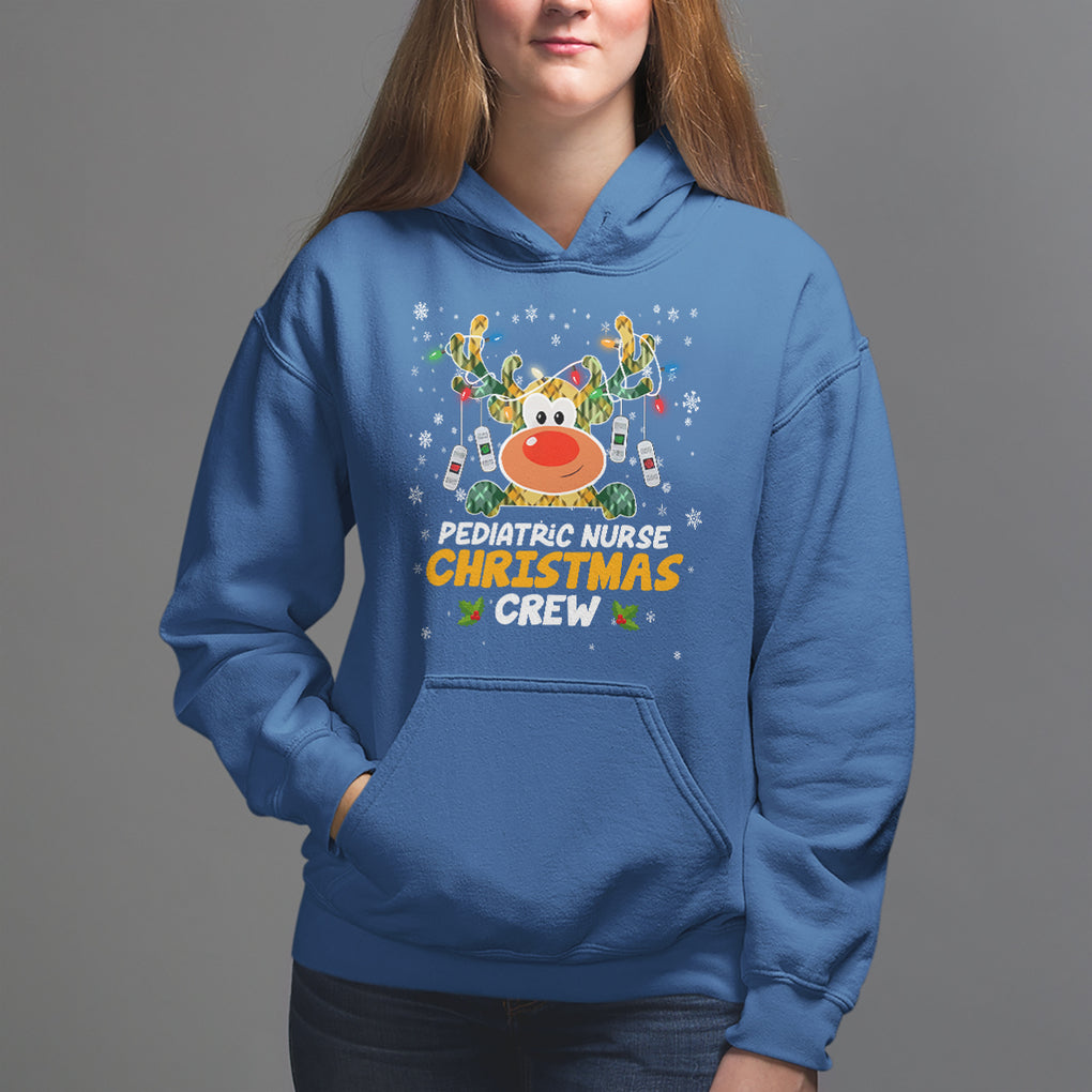 Pediatric Nurse Christmas Crew Cute Reindeer Light Hoodie TS09 Printyourwear