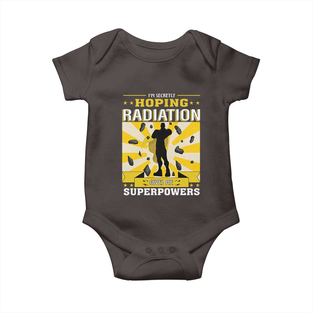 Chemotherapy Awareness Baby Onesie Radiation Gives Me Superpowers TS09 Dark Chocolate Print Your Wear