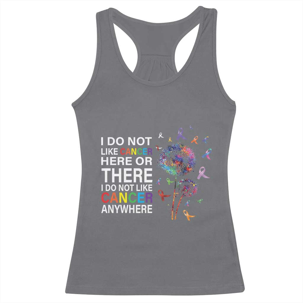 All Cancer Racerback Tank Top I Do Not Like Cancer Here Or There Anywhere TS09 Charcoal Print Your Wear