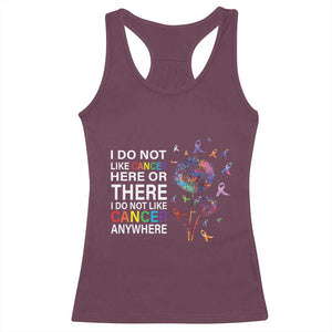 All Cancer Racerback Tank Top I Do Not Like Cancer Here Or There Anywhere TS09 Maroon Print Your Wear